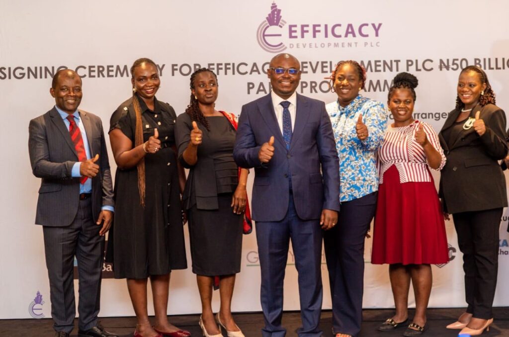 EFFICACY DEVELOPMENT PLC SIGNS ₦50 BILLION COMMERCIAL PAPER