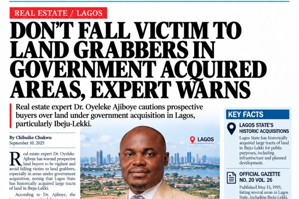 Don’t Fall Victim To Land Grabbers In Government Acquired Areas, Expert Warns